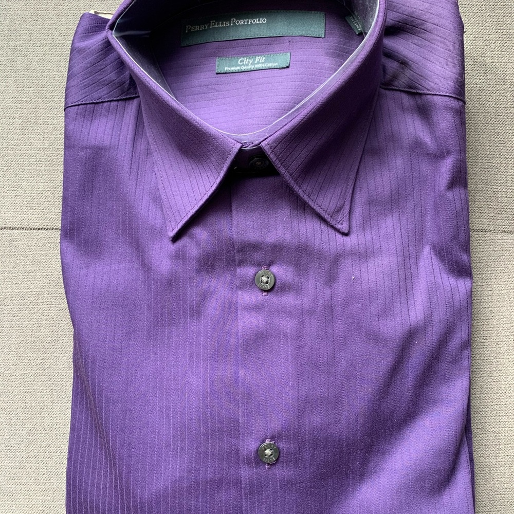 New Perry Ellis Tailored Dress Shirt, 14.5, 32/33
